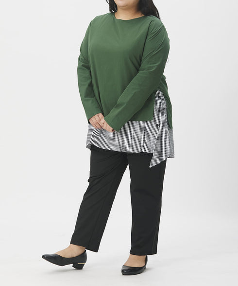 BASIC&ストライプ レイヤードトップス